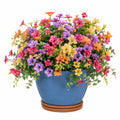 Arrangement Floral Artificiel en Pot - Fleurs Multicolores