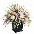 Arrangement Floral Artificiel Multicolore en Pot Noir