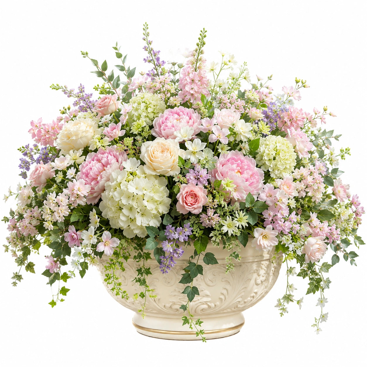 Composition Florale Artificielle avec Roses et Pivoines