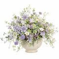 Arrangement Floral Artificiel Violet et Blanc en Pot Élégant