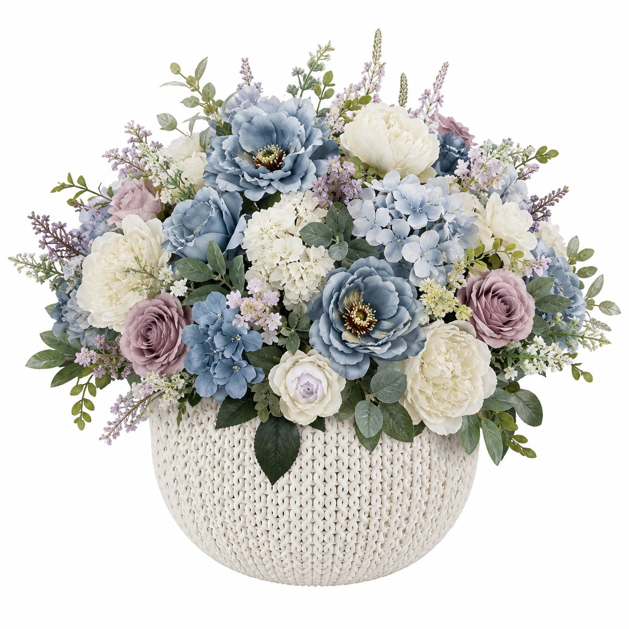 Arrangement Floral Artificiel avec Pot Décoratif