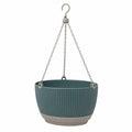 Pot de fleurs suspendu bleu/gris avec chaîne 25 cm