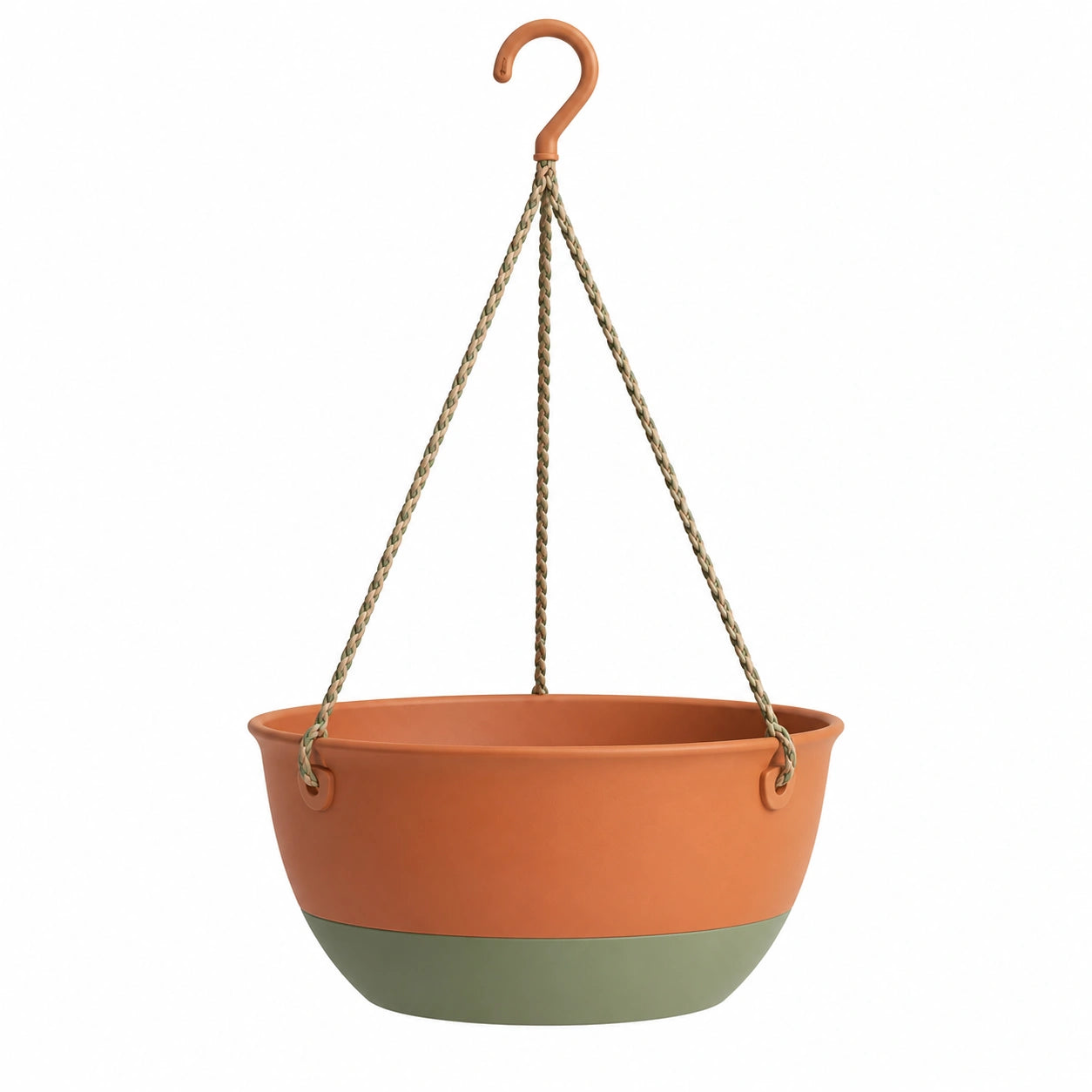 Pot de fleurs suspendu bicolore 30 cm, Orange/Vert