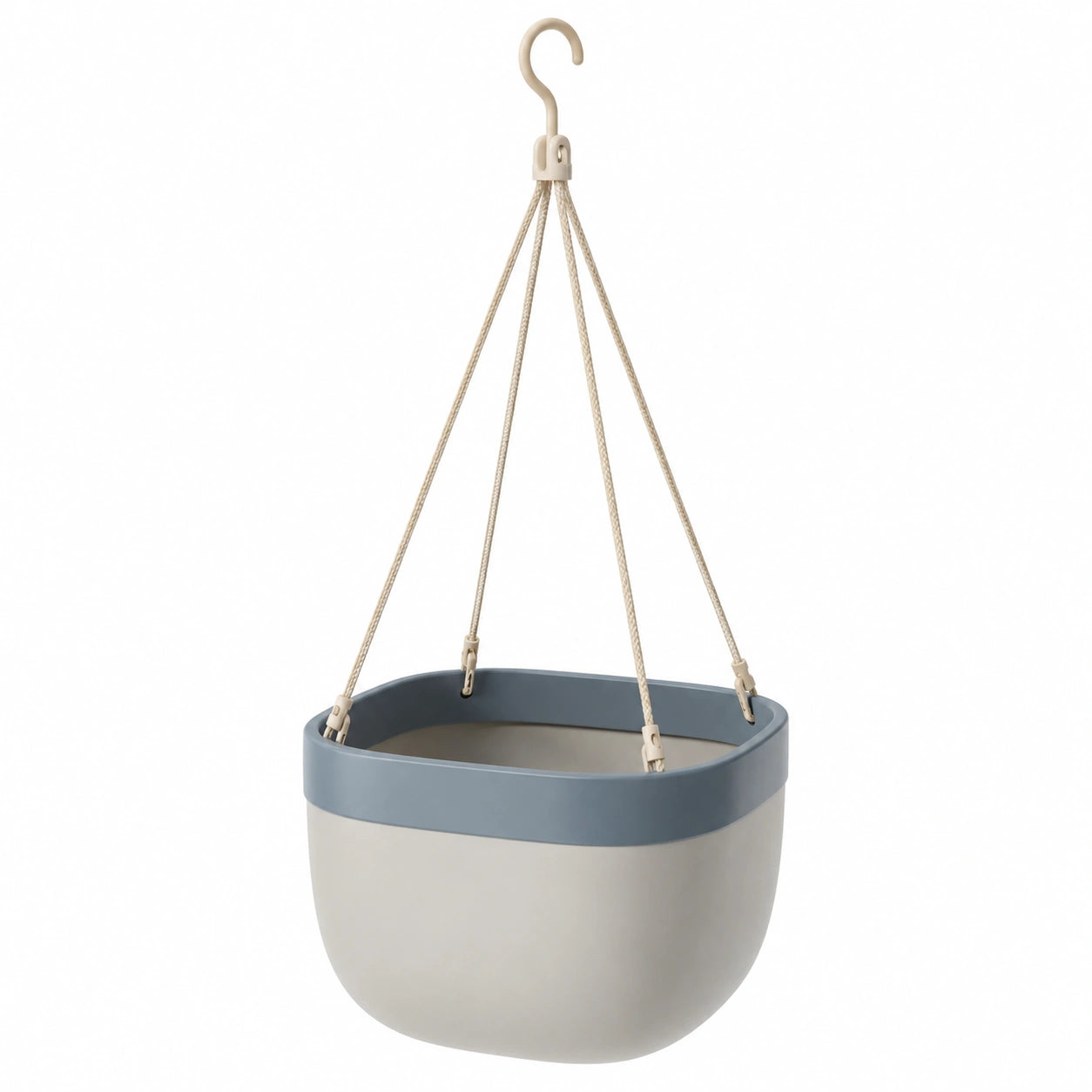 Pots de Fleurs Suspendus Gris et Bleu avec Crochet