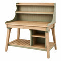 Table de Jardin avec Étagères Intégrées Chêne et Vert