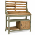 Table de Rempotage en Bois avec Étagères et Placard