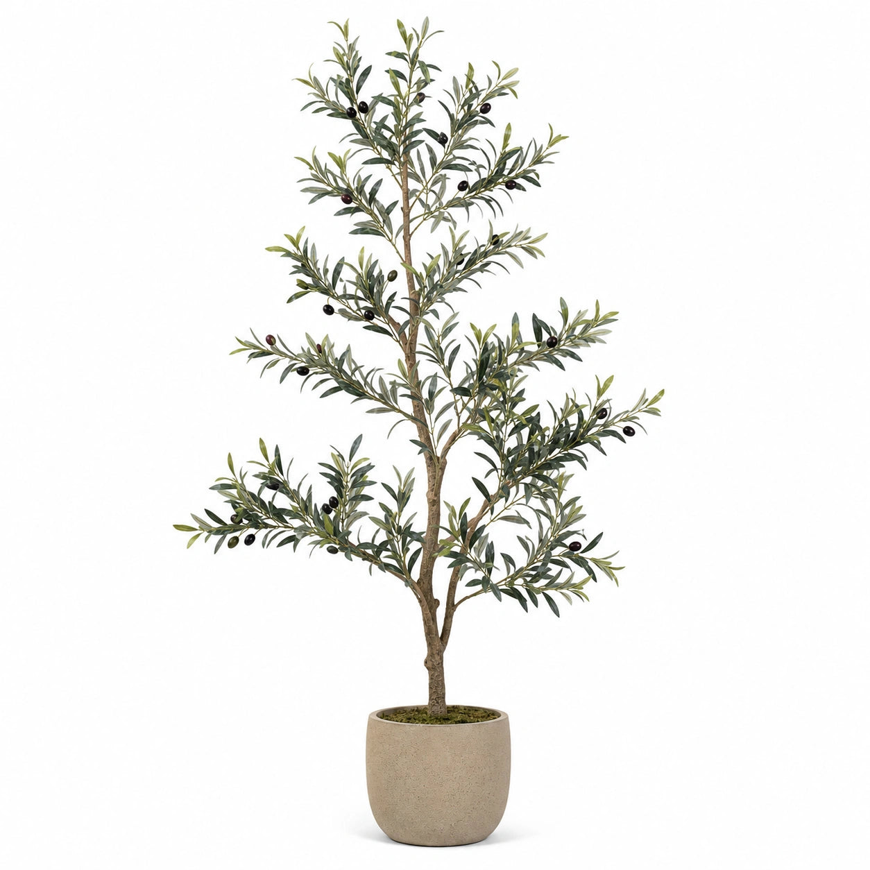 Olivier Artificiel avec Pot, 150 cm, Vert/Noir