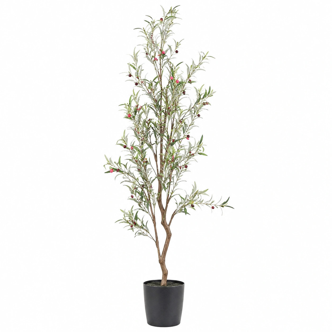 Arbre d'olivier artificiel en pot 180 cm décoration intérieure verte