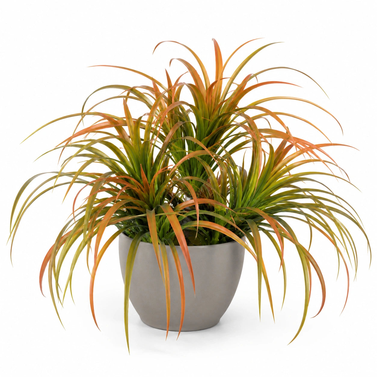 Plante artificielle d'intérieur avec pot en céramique, 60 cm, vert et orange