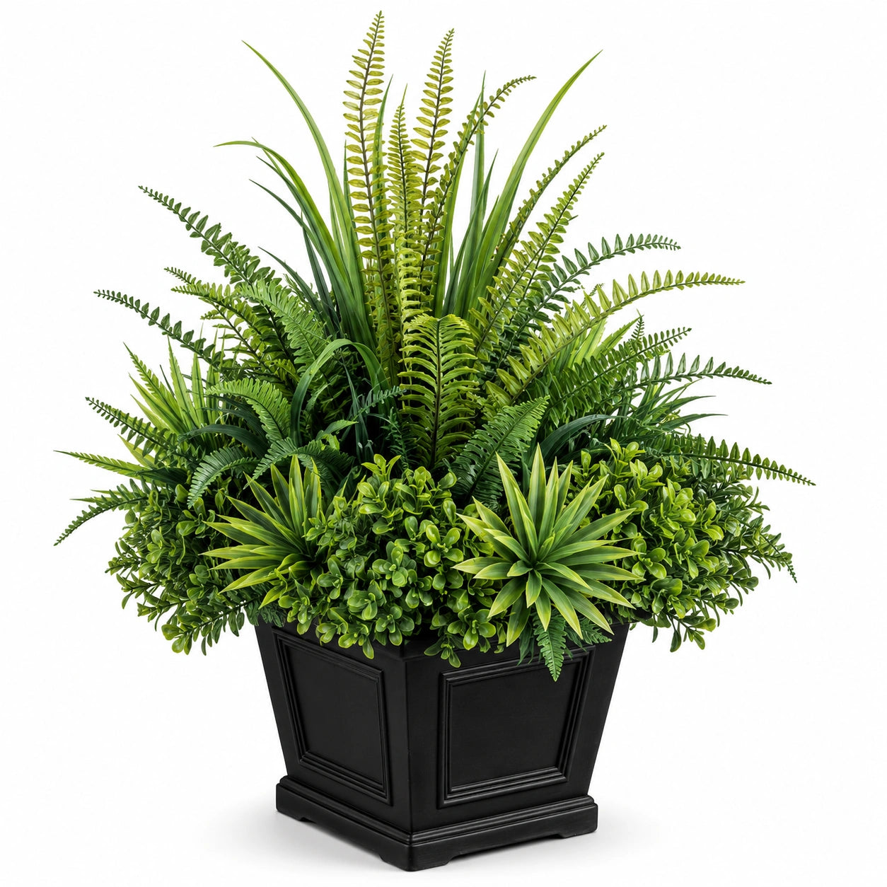 Plante Artificielle Verte avec Pot Noir Carré