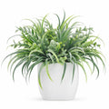 Plante Artificielle Verte avec Pot Blanc, 30 cm