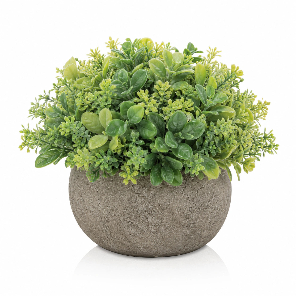 Plante Artificielle en Pot Rond, Végétation Verte, 15 cm