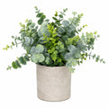 Plante Artificielle Eucalyptus avec Pot en Ciment, Hauteur 30 cm