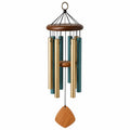 Carillon Éolien Métallique Vert et Or pour Jardin 70 cm