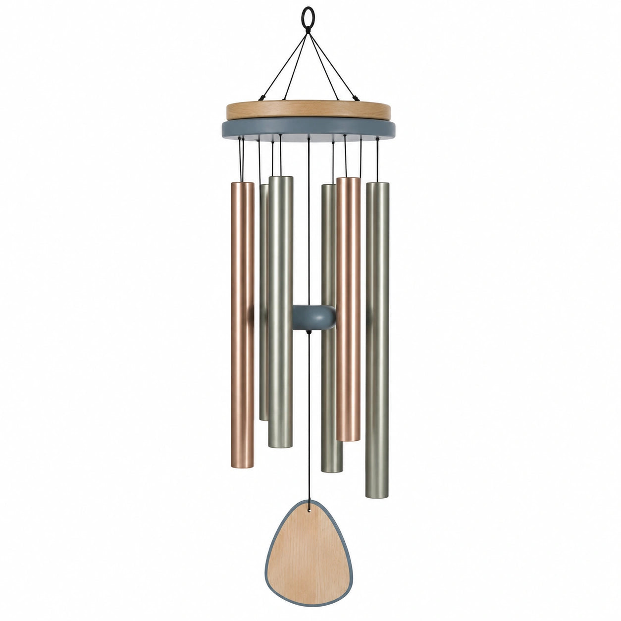 Carillon éolien en métal et bois pour extérieur 80 cm