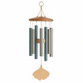 Carillon éolien extérieur, tubes métalliques bleu et argent, 75 cm