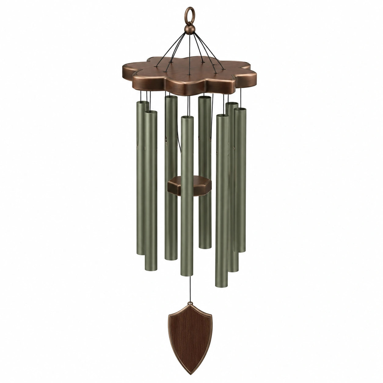 Carillon éolien cuivre et vert 80 cm