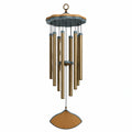 Carillon Éolien Décoratif en Métal pour Intérieur et Extérieur, Doré et Bois