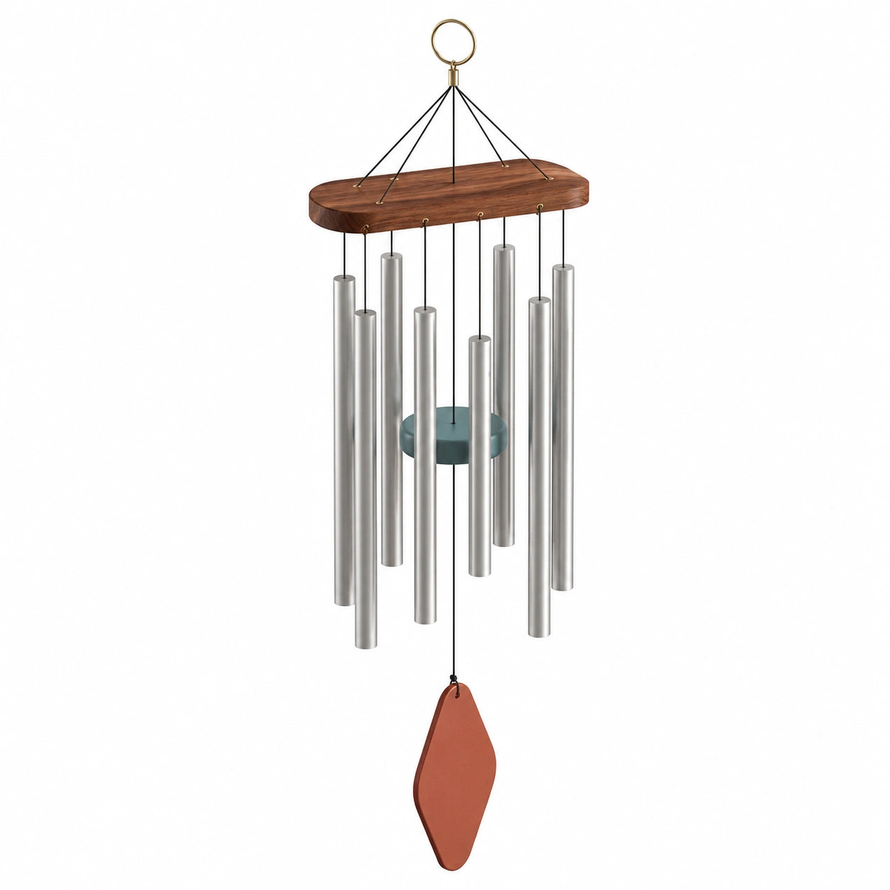 Carillon Éolien en Métal et Bois 75 cm pour Décoration Extérieure