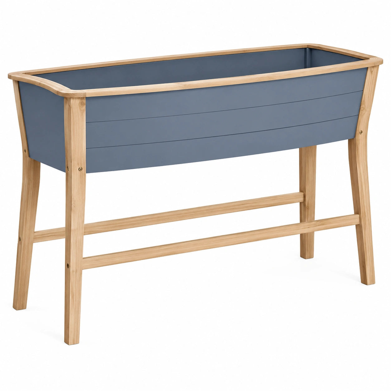 Bac à Plantes surélevé Bleu/Bois Extérieur 90x30x75 cm