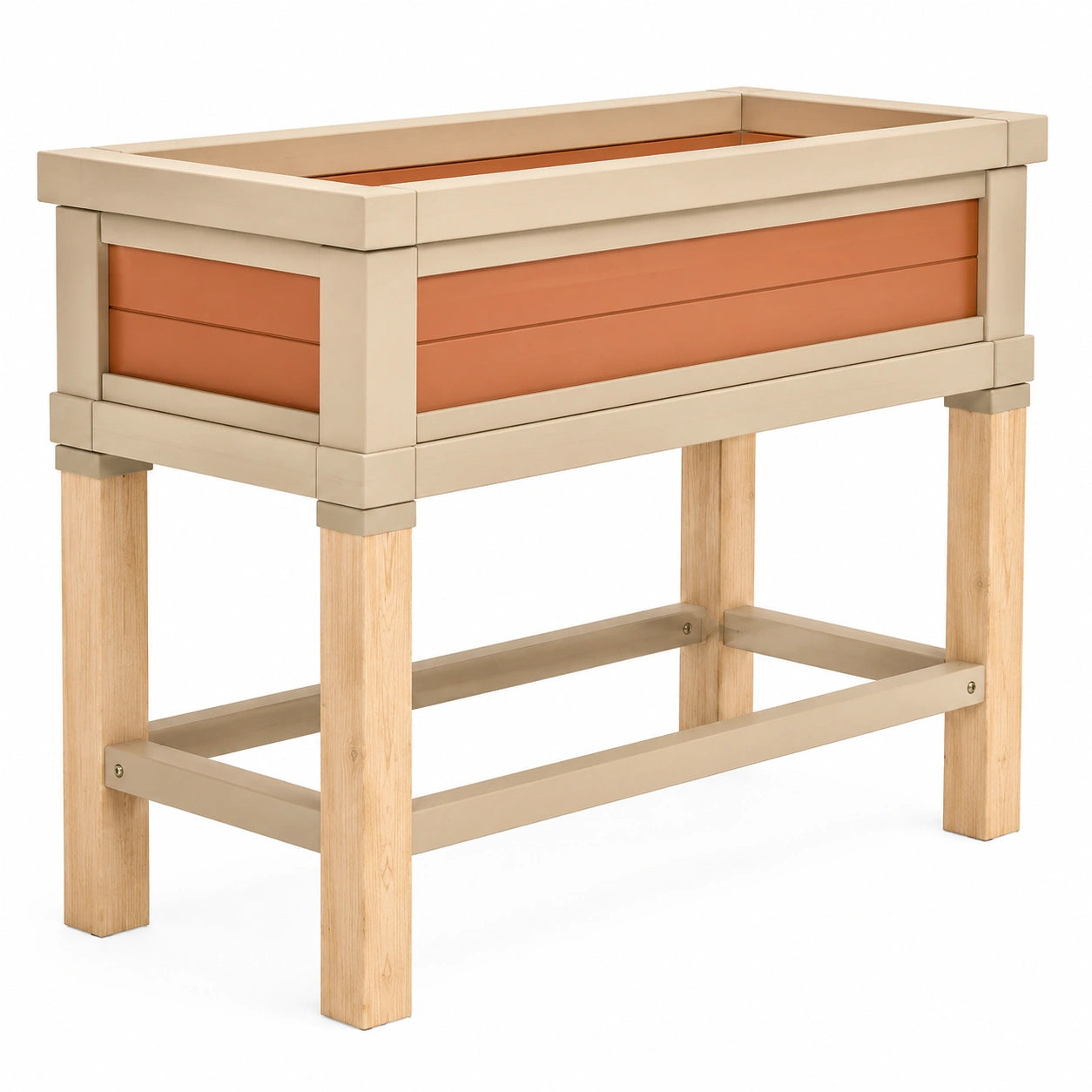 Jardinière surélevée extérieure beige et terracotta