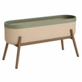 Jardinière surélevée beige et vert kaki avec drainage intégré