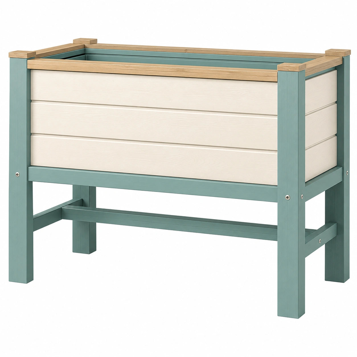 Jardinière surélevée verte et beige pour intérieur et extérieur